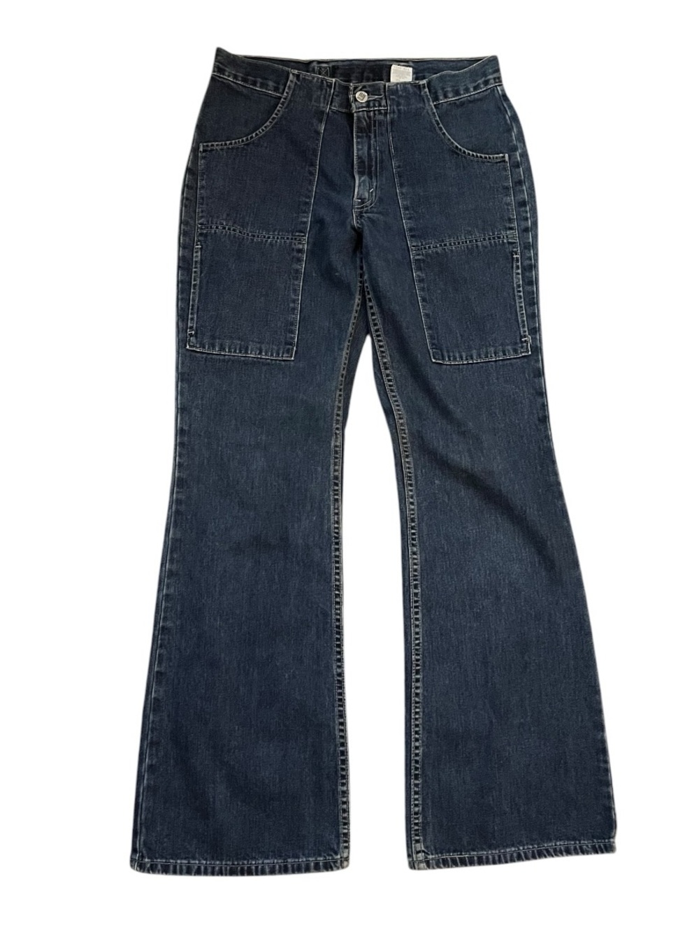 Vintage Y2K L2 Levi’s Flare Leg Jeans Utility Pocket Dark Wash 9 JR M